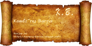 Kemény Barna névjegykártya