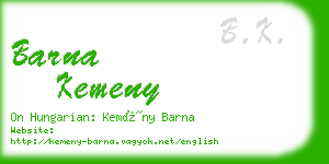 barna kemeny business card